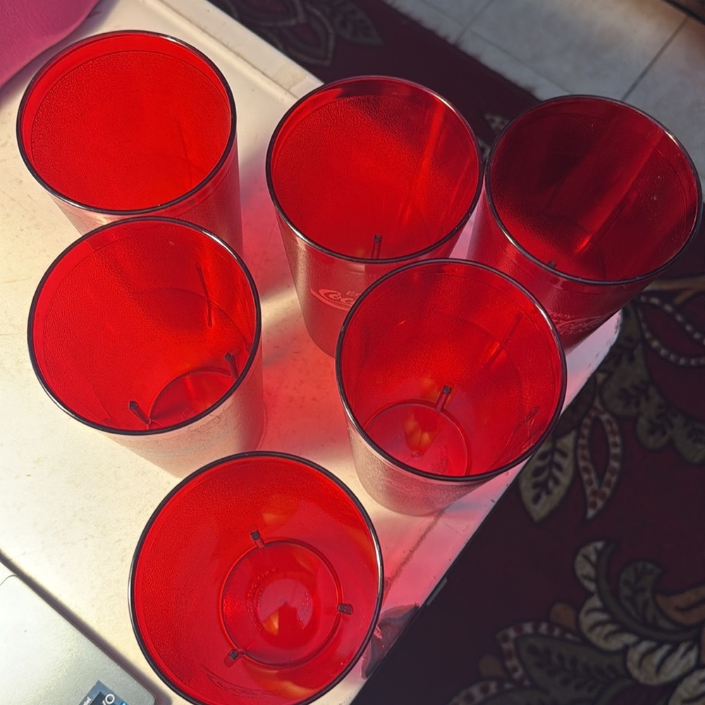 Set of 6 Coca Cola Plastic cups 24 oz - Picture 2 of 5